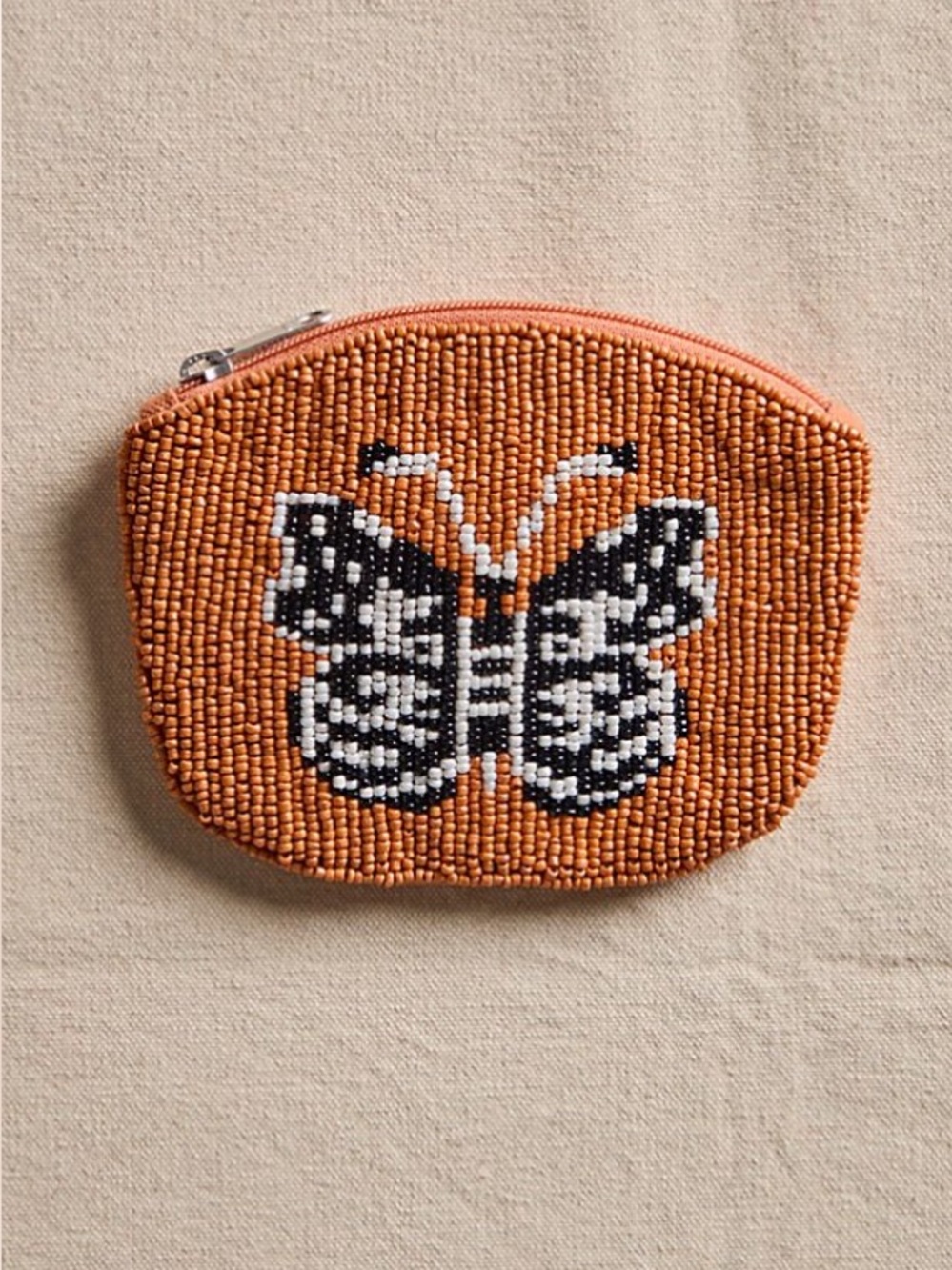 Free People Mariposa Beaded Wallet-Orange-NWT